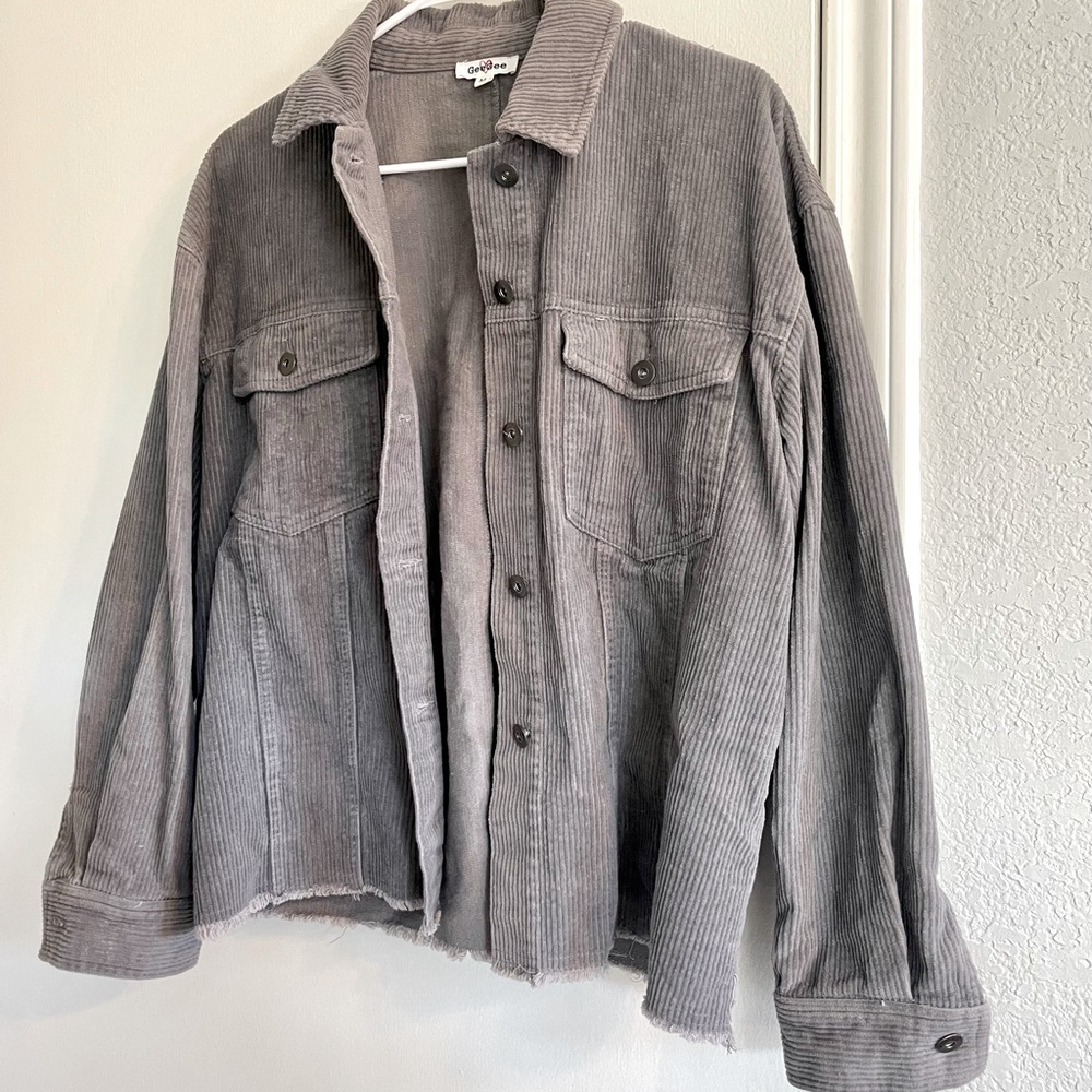 GeeGee gray corduroy jacket or shacket